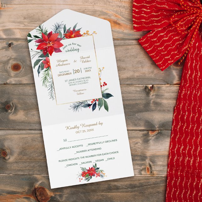 Casamento de Moldura de Natal com Poinsettia (Criador carregado)