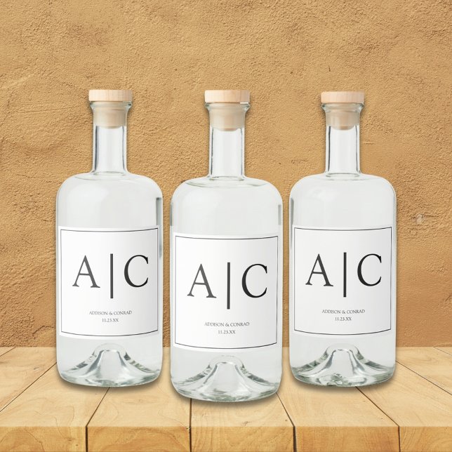 Casamento de Monograma Branco Clássico Moderno (Criador carregado)