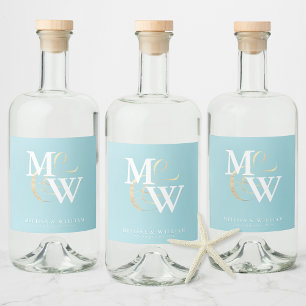 Casamento De Monograma Branco De Vidro Elegante
