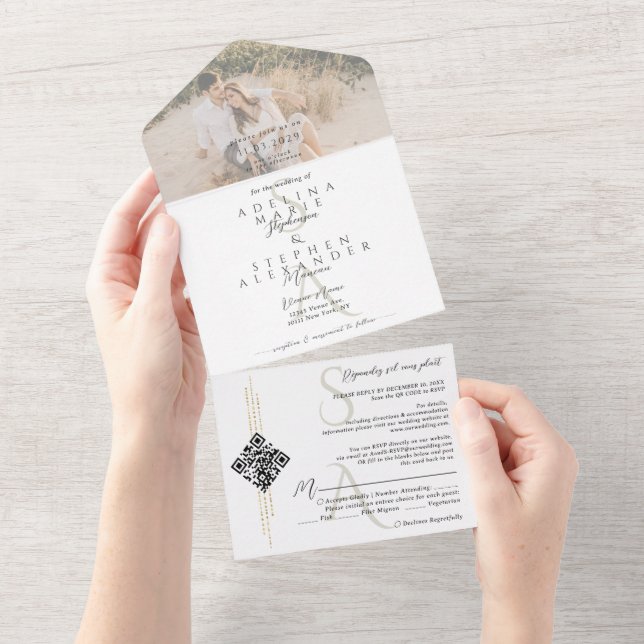 Casamento de Monograma Contemporâneo de Script Pre (Tearaway)