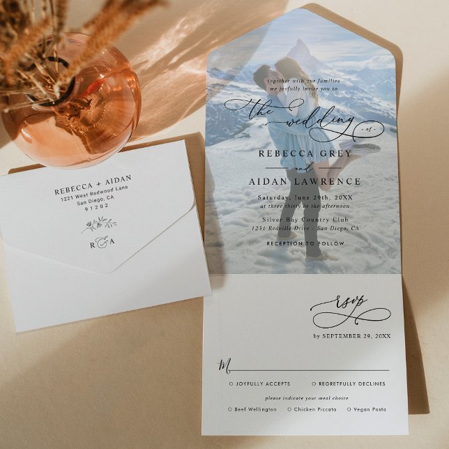 Casamento de Monograma de Foto Moderna (Criador carregado)