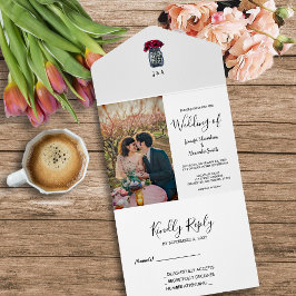 Casamento de monograma de jarro de pedras russas