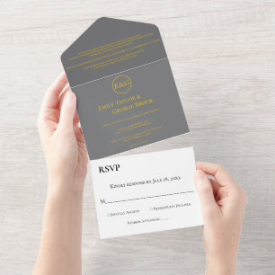 Casamento de Monograma de Script Dourado Simples M