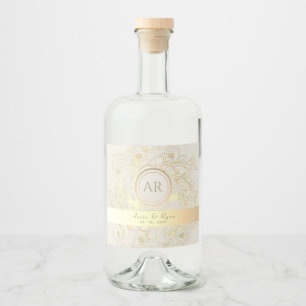 Casamento de Monograma Dourado Floral