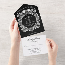 Casamento de Monogramas até à morte de crânios gót