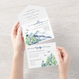 Casamento de Montanhas Rustic Watercolor