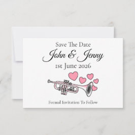 Casamento De Músico De Trompete Salvar A Data