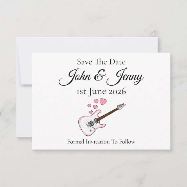 Casamento De Músicos De Violão Elétrico Salvar A D (Frente)