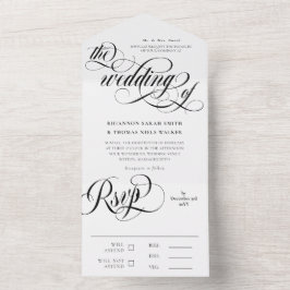 Casamento de Nadadores Elegantes Pretos e Brancos