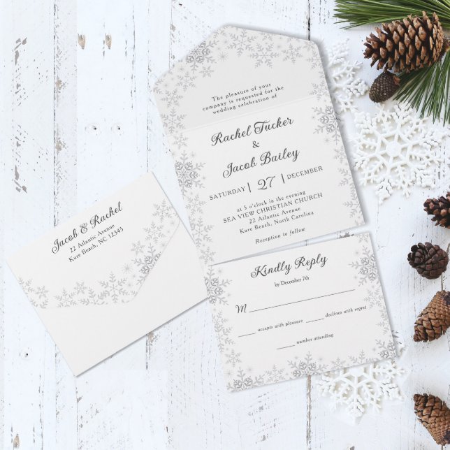 Casamento de Natal Branco da Borda dos Flocos de N (Criador carregado)