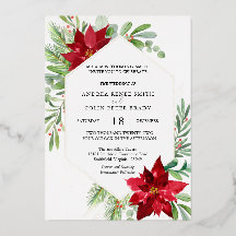 Casamento de Natal com aguarela botânica