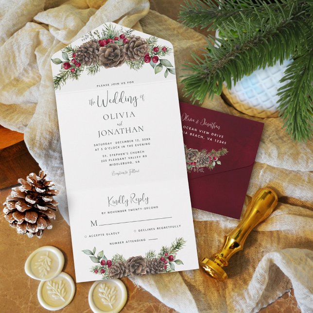 Casamento de Natal com Mola de Água Pine Greenery (Criador carregado)