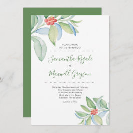 Casamento de Natal Convite Watercolor Greenery