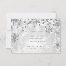 Casamento de Natal Elegante RSVP Sparkle Silver