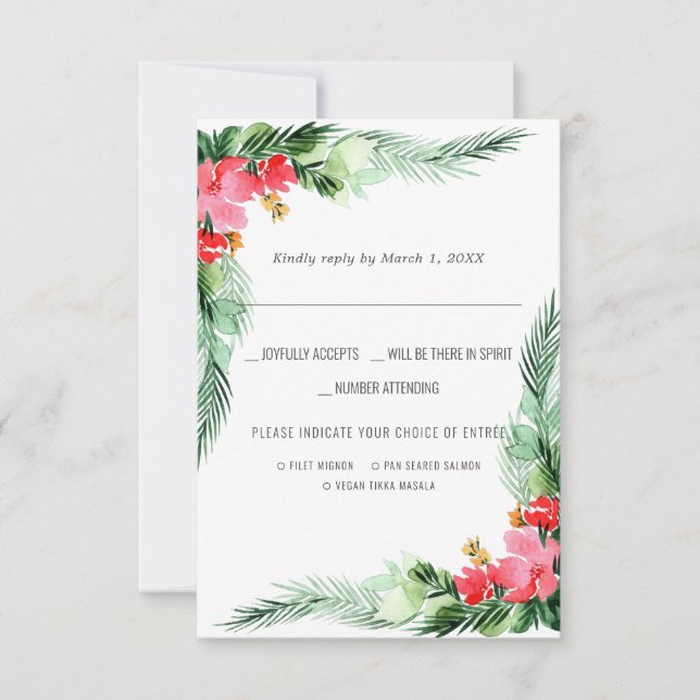 Casamento de Natal | RSVP de Cores Aquáticas com E (Frente)