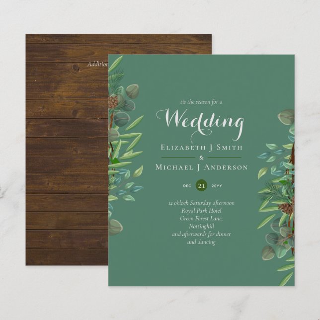 Casamento de Natal Russo do Orçamento Convite para (Frente/Verso)