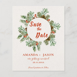 Casamento de Natal Rustic Red Berries Salve a Data