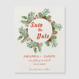 Casamento de Natal Rustic Red Berries Salve a Data