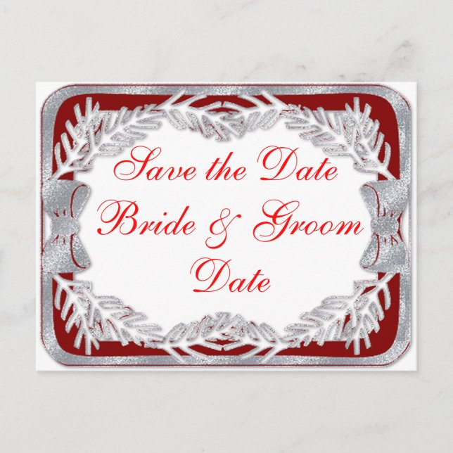 Casamento de Natal Salve os Cartões de Data (Frente)