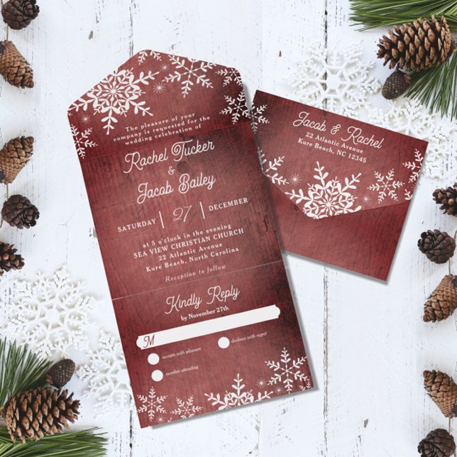 Casamento de Natal Vermelho com Flocos de Neve de  (Criador carregado)
