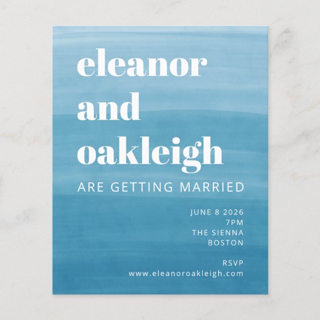 Casamento de Negrito Azul do Ombre Dye Ocean Blue  (Frente)