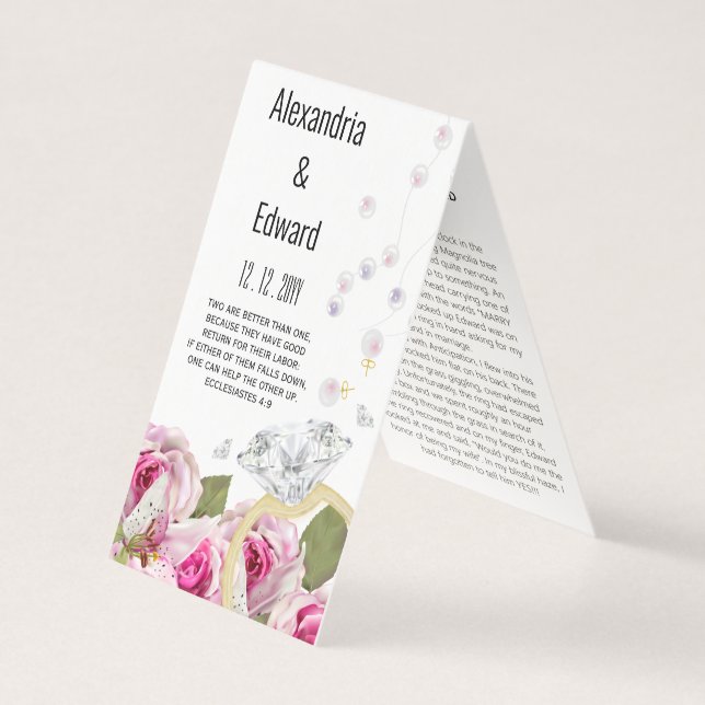 Casamento de Noivado rosa Diamond Ring (Frente)