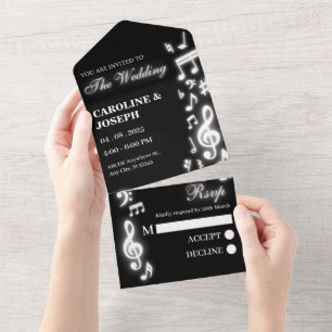 Casamento de notas musicais brilhantes