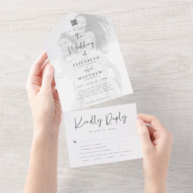 Casamento de Opção de Refeição Simples de QR Moder (Aba destacável)