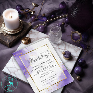 Casamento de Orçamento Ametist Lilac Dourada marb