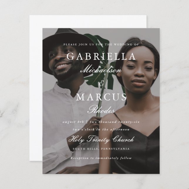 Casamento de Orçamento de Sobreposição de Tipograf (Frente/Verso)