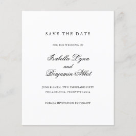 Casamento de Orçamento Preto e Branco Salvar a Dat