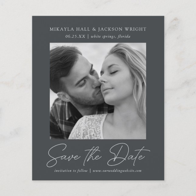 Casamento de Orçamento Salva a Data Script Casual  (Frente)