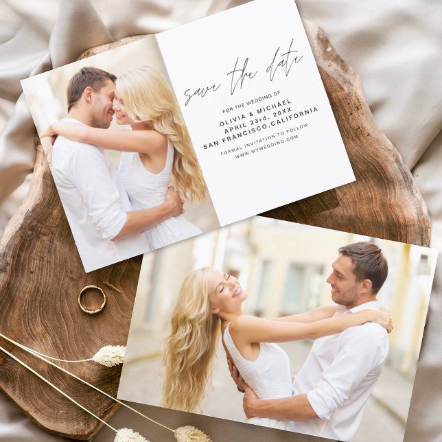 Casamento de Orçamento Salve a Data Foto Minimalis (Criador carregado)