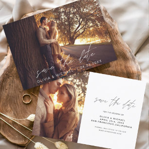 Casamento de Orçamento Salve a Data Foto Minimalis