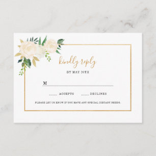 Casamento de ouro branco elegante rsvp