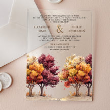 Casamento de Outono Burgundy Árvores
