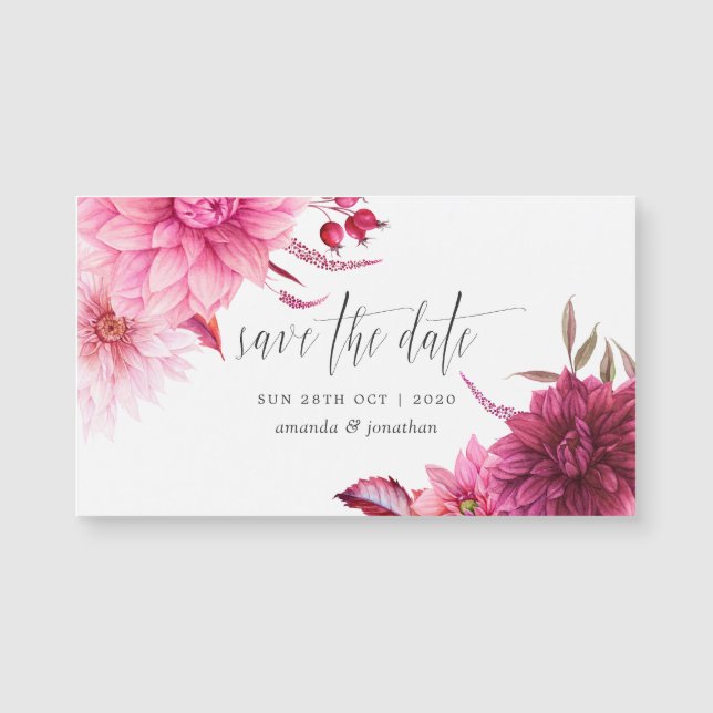 Casamento de Outono Burgundy & Blush Save the Date (Frente)