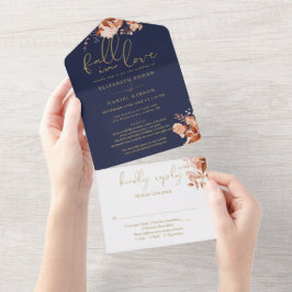 Casamento de Outono em Amor Naval Detalhes Florais
