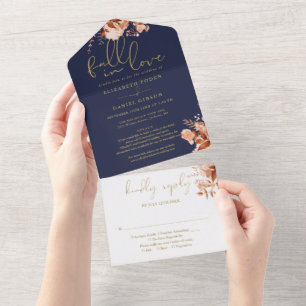 Casamento de Outono em Amor Naval Detalhes Florais