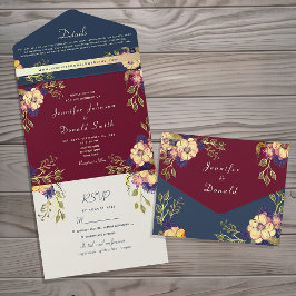 Casamento de Outono Floral Borgonha