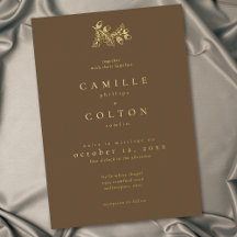 Casamento de Outono Minimalista Folha de Carvalho