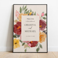 Casamento de outono | Poster de sinais de boas-vin