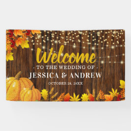 Casamento de outono Rustic Glitter Pumpkin Bem-vin