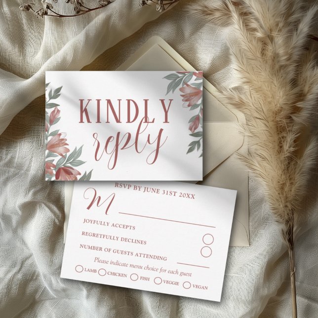 Casamento de Outono Terracota Botânico RSVP (Criador carregado)