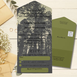 Casamento de Outono Verde de Pine Trees