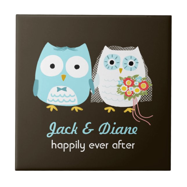 Casamento de Owls - Noiva e noiva com texto person (Frente)