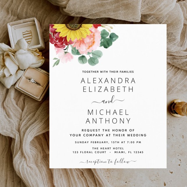 Casamento de País Sunflower Eucalyptus (Criador carregado)