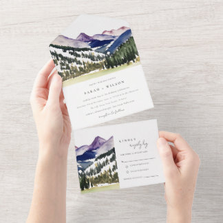 Casamento de Paisagem com Aquarela de Montanha Roc