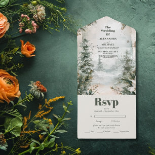 Casamento de Paisagem de Inverno no Rio das Montan