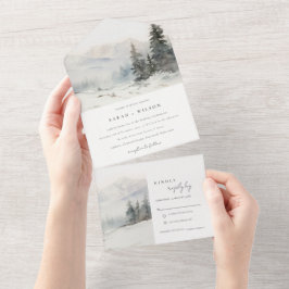 Casamento de Paisagem de Montanha de Neve Dusky Wi